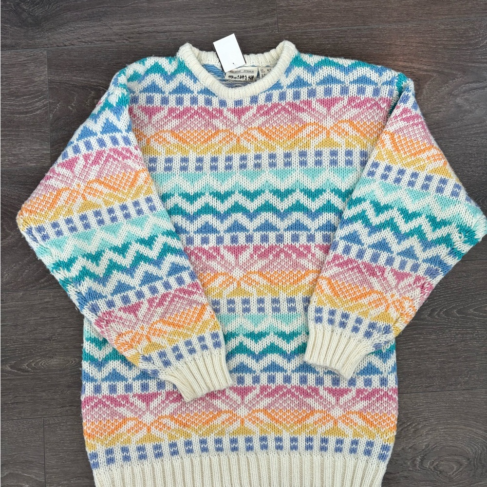 Colorful Patterned Knit Sweater